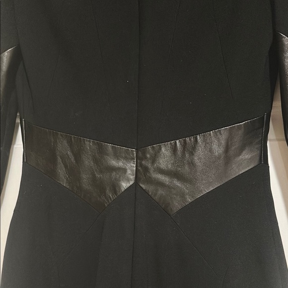 Elegant Rubin Singer Black Dress with Leather Accents - Picture 4 of 5